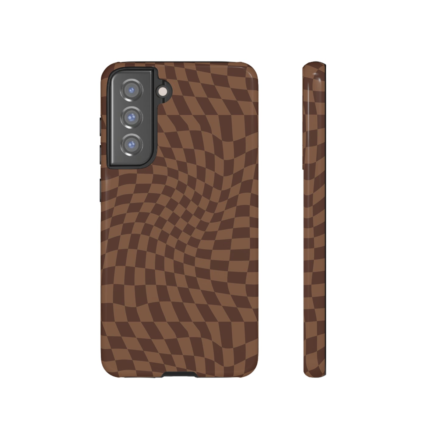 Wavy Brown Checkerboard