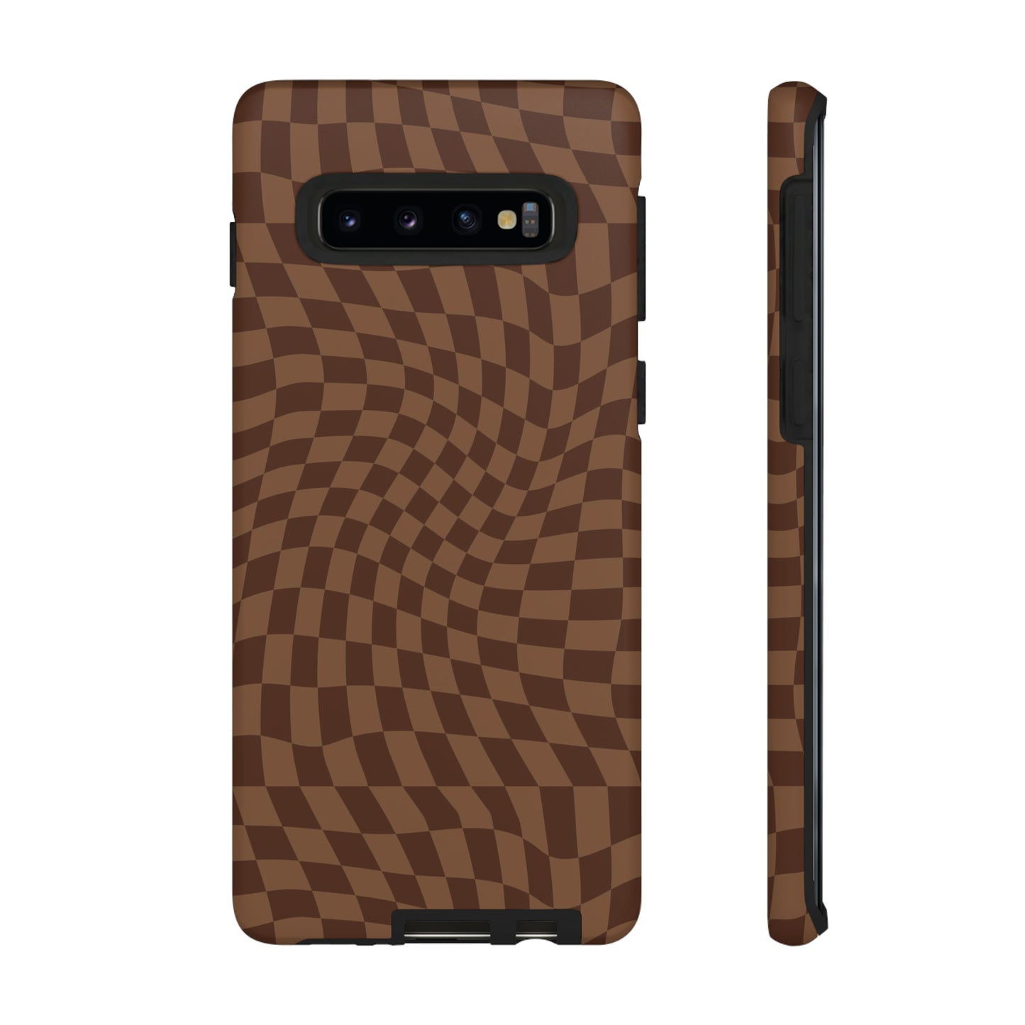 Wavy Brown Checkerboard