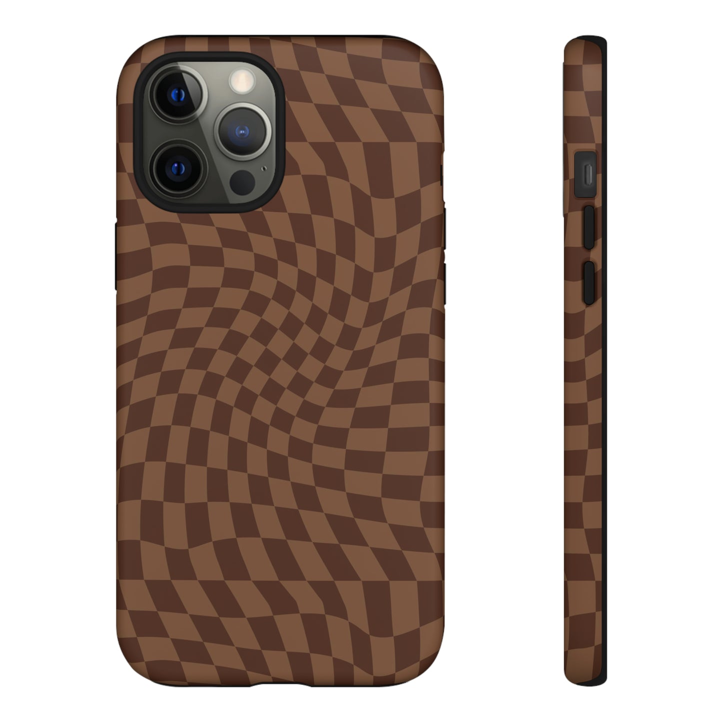 Wavy Brown Checkerboard