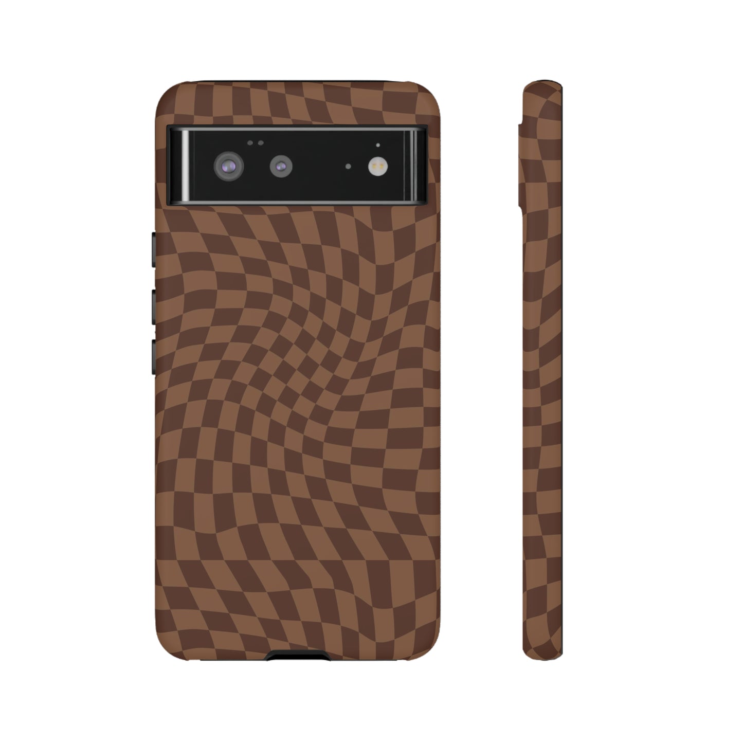 Wavy Brown Checkerboard