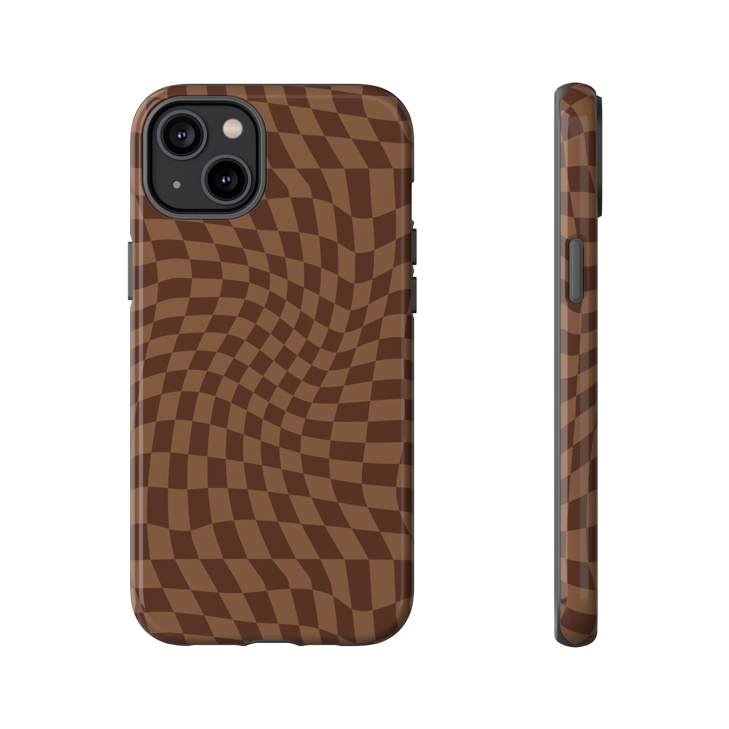 Wavy Brown Checkerboard