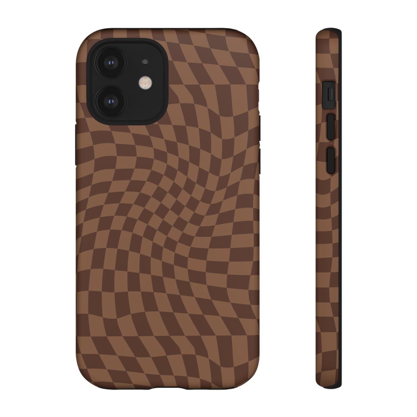 Wavy Brown Checkerboard