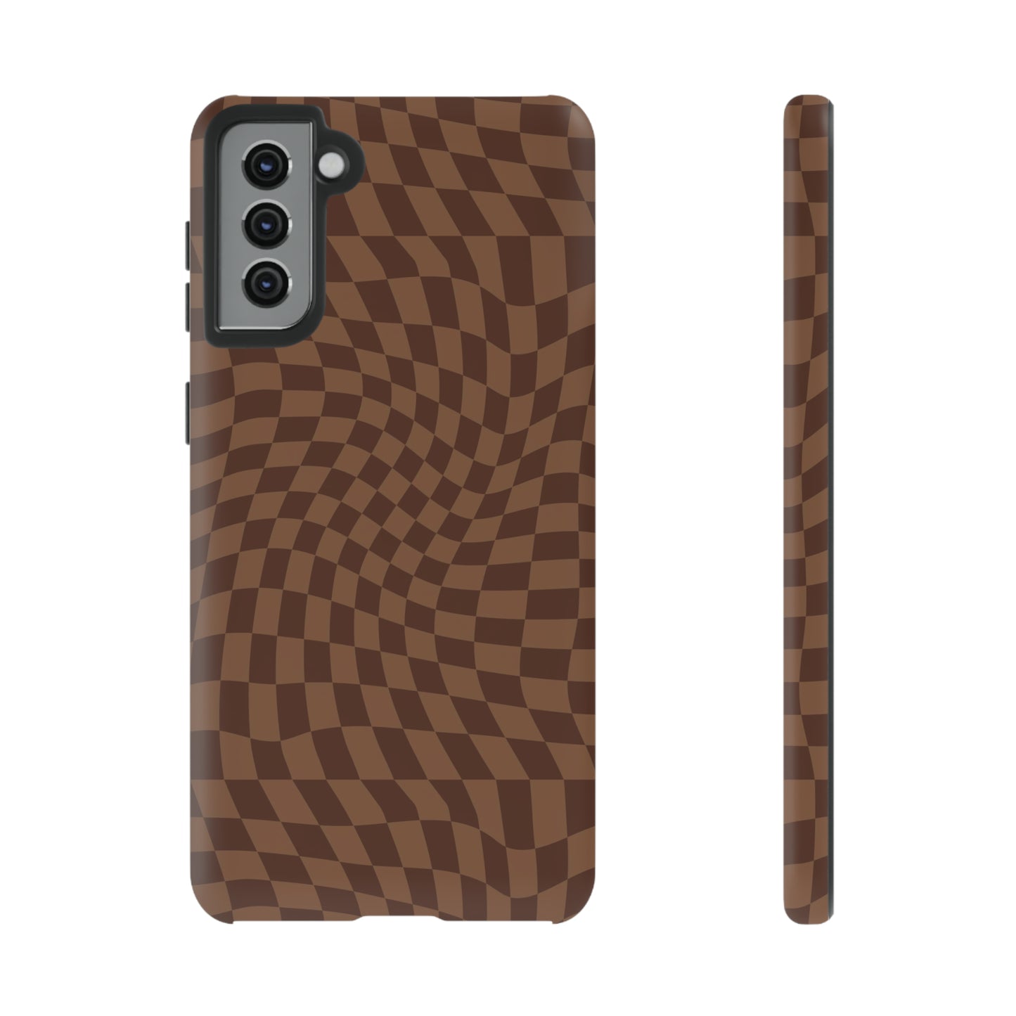 Wavy Brown Checkerboard