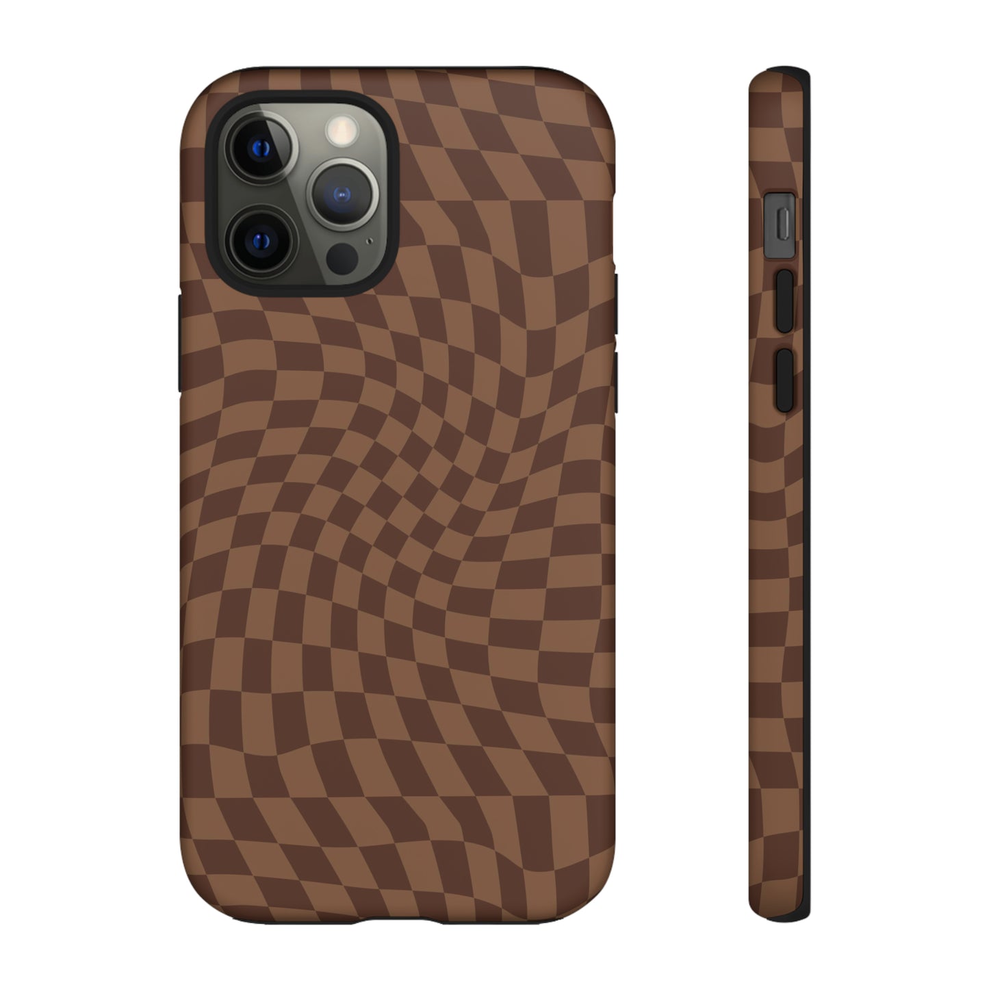 Wavy Brown Checkerboard