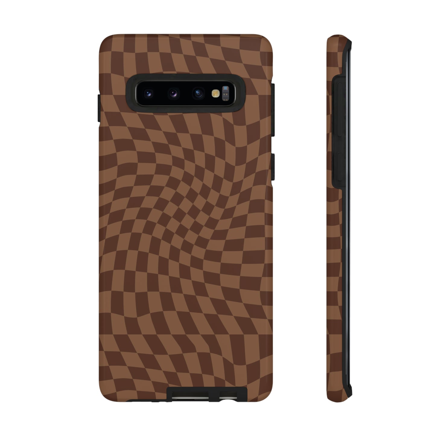 Wavy Brown Checkerboard