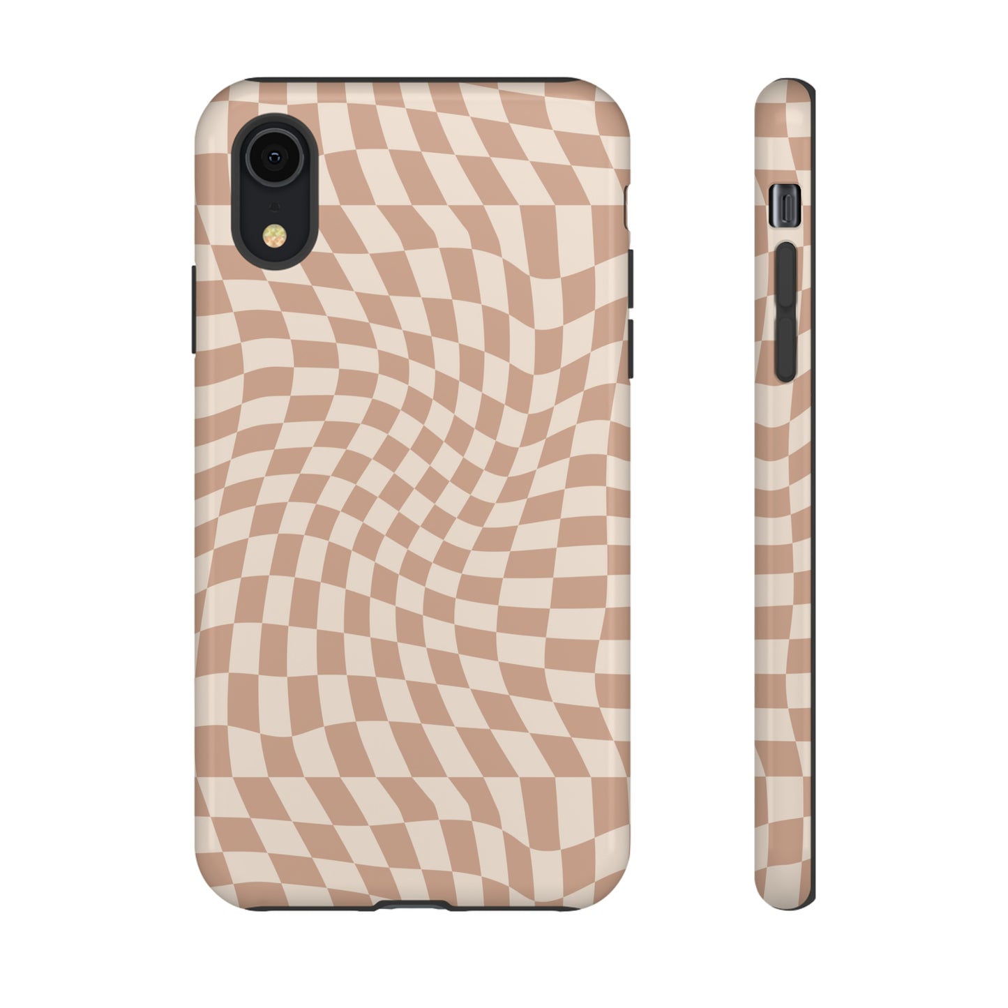 Wavy Tan Checkerboard