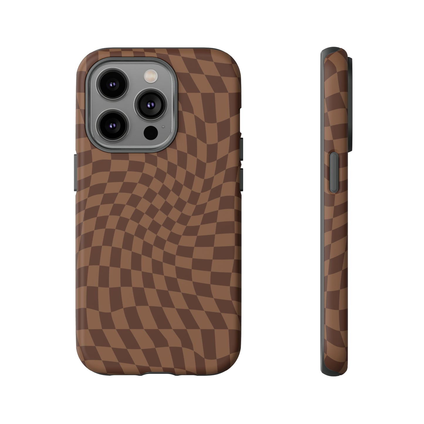 Wavy Brown Checkerboard