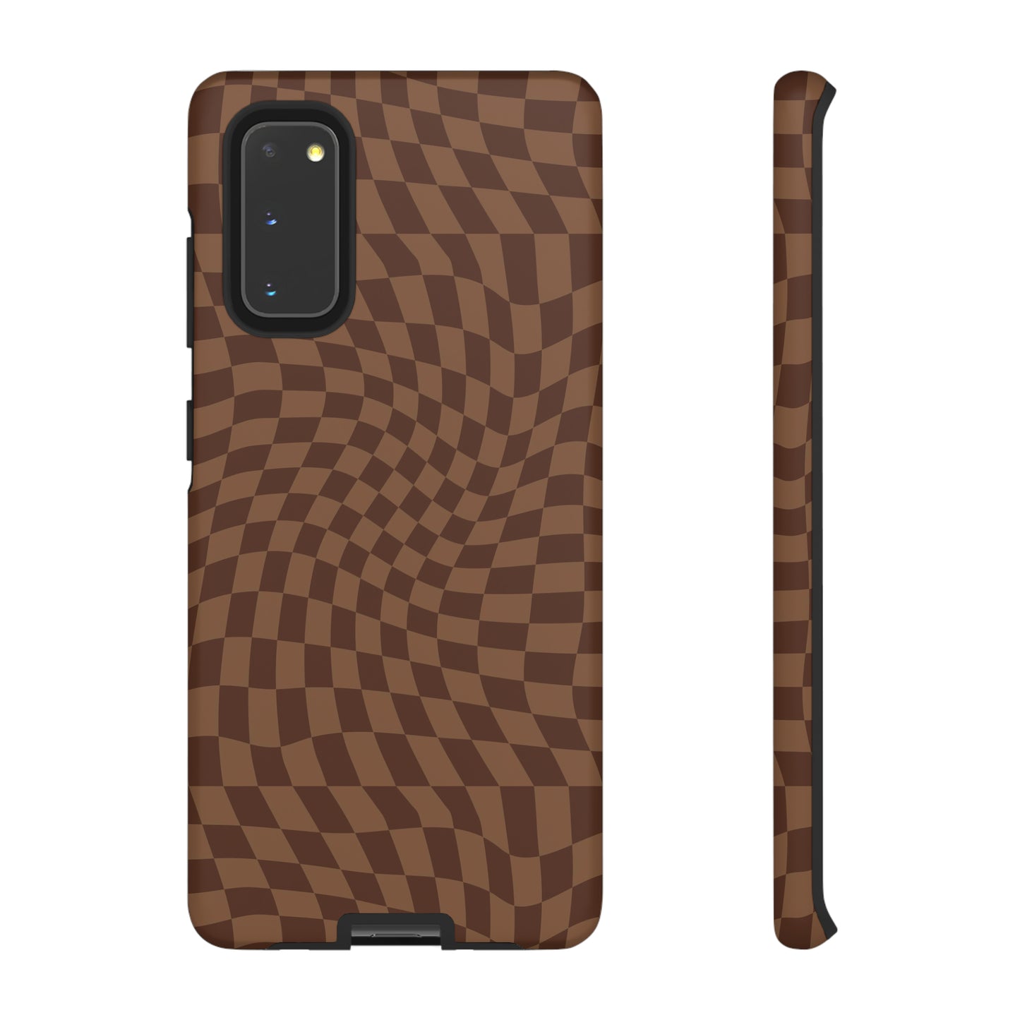 Wavy Brown Checkerboard