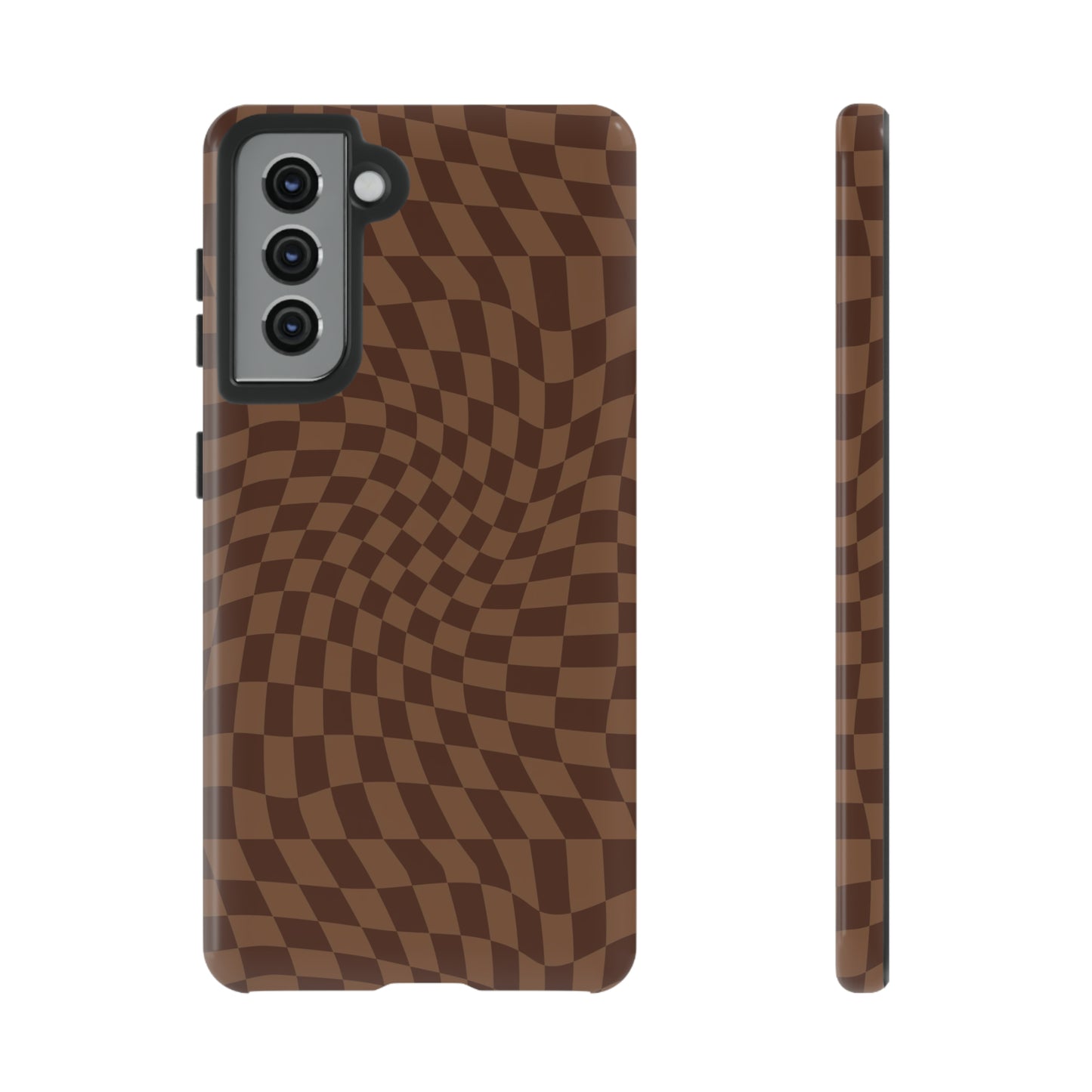 Wavy Brown Checkerboard