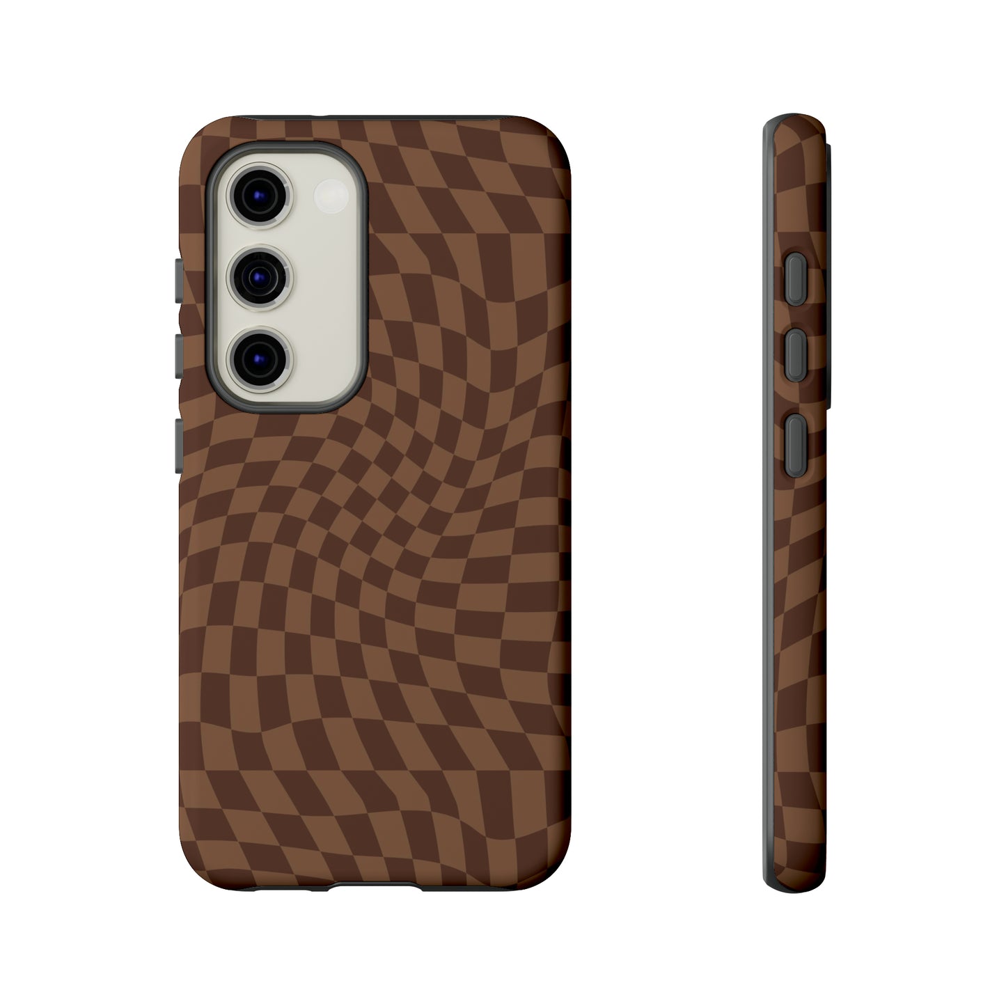 Wavy Brown Checkerboard