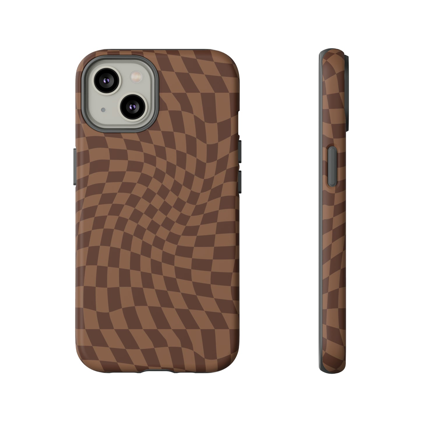 Wavy Brown Checkerboard