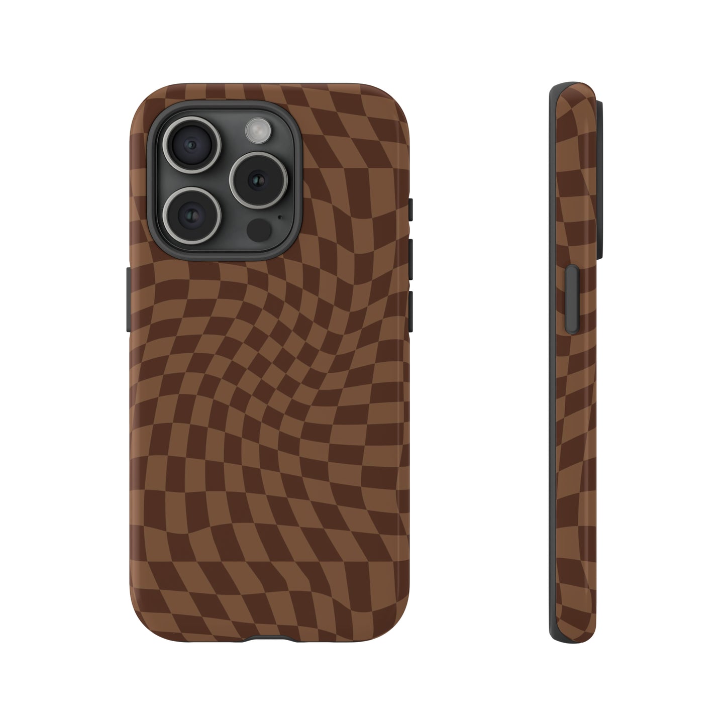 Wavy Brown Checkerboard