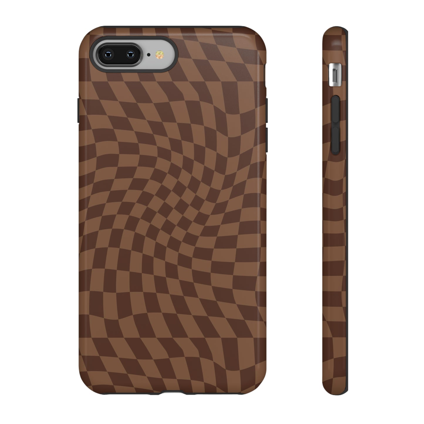 Wavy Brown Checkerboard