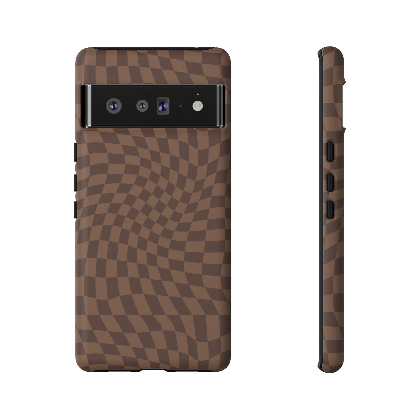 Wavy Brown Checkerboard