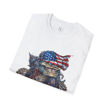 SUB1933 Monster Truck 4th of July Patriotic T-Shirt