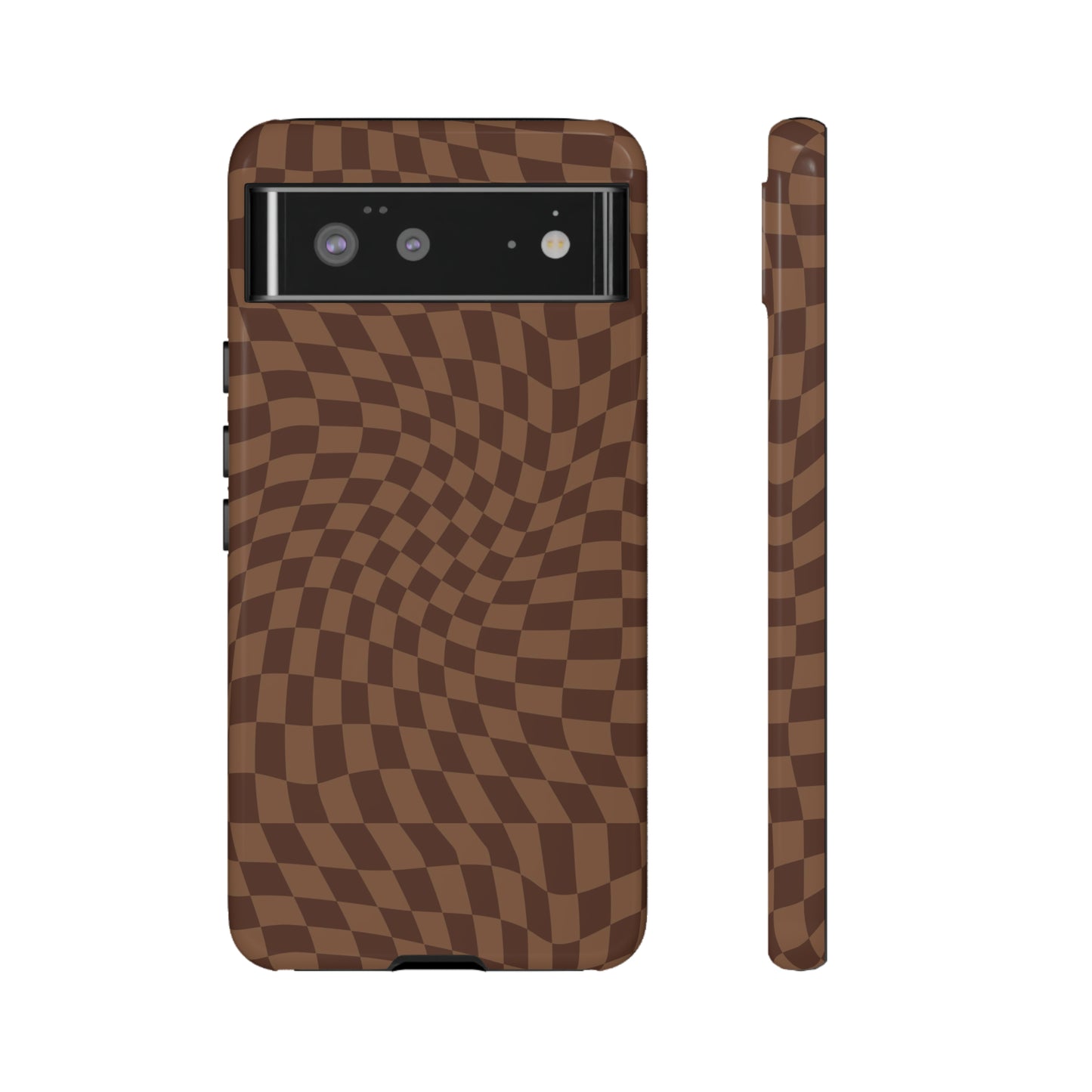 Wavy Brown Checkerboard