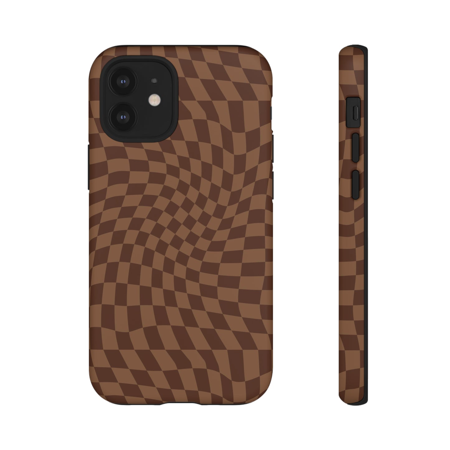 Wavy Brown Checkerboard