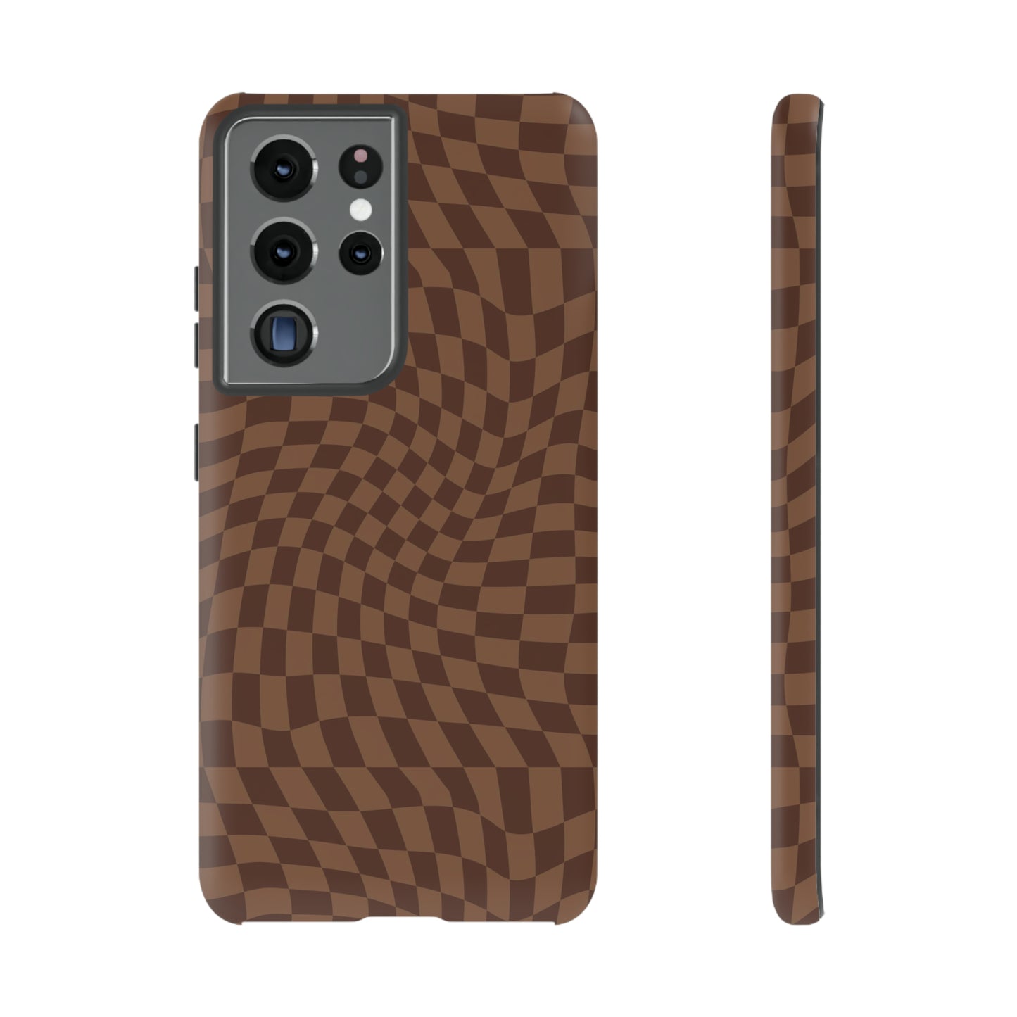 Wavy Brown Checkerboard