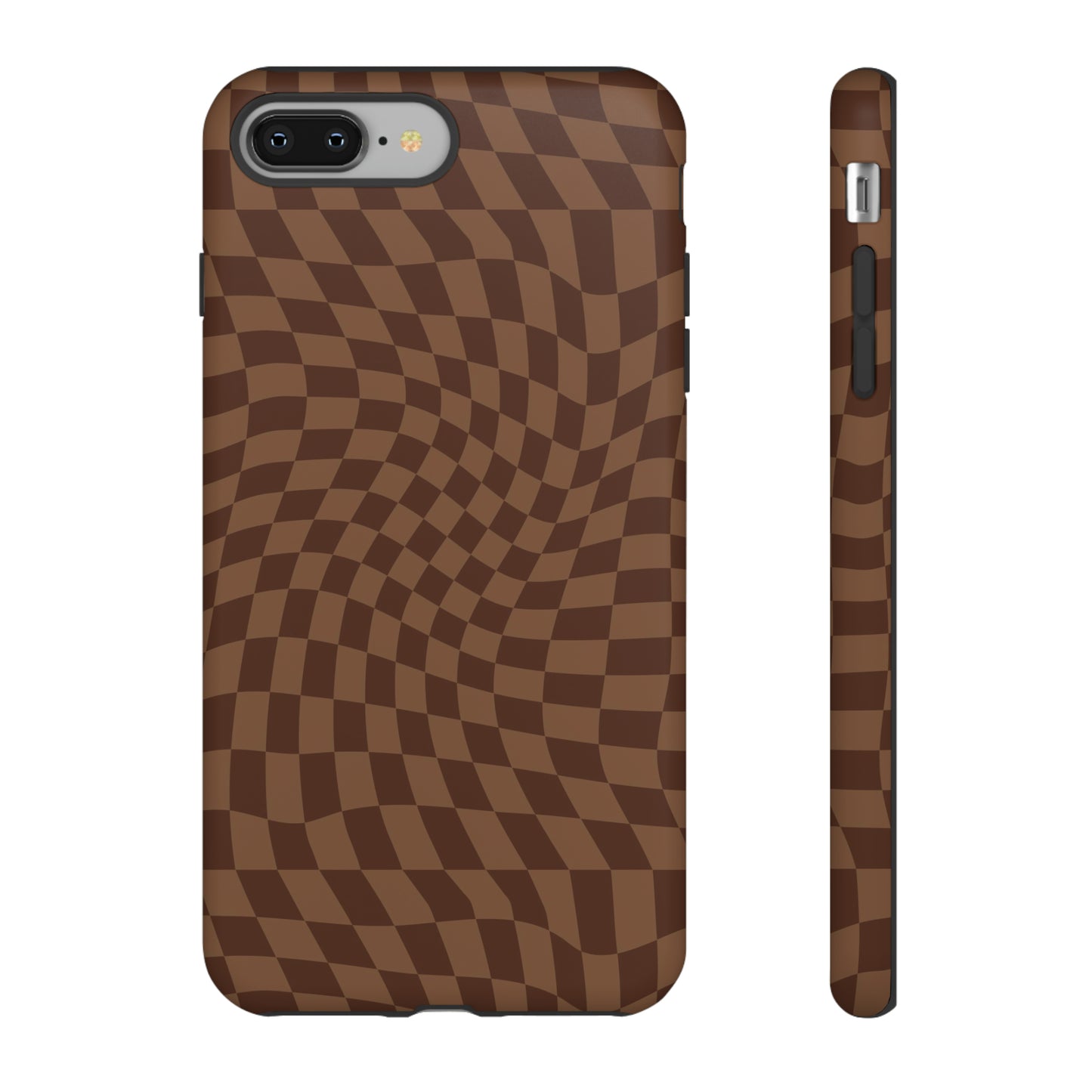 Wavy Brown Checkerboard