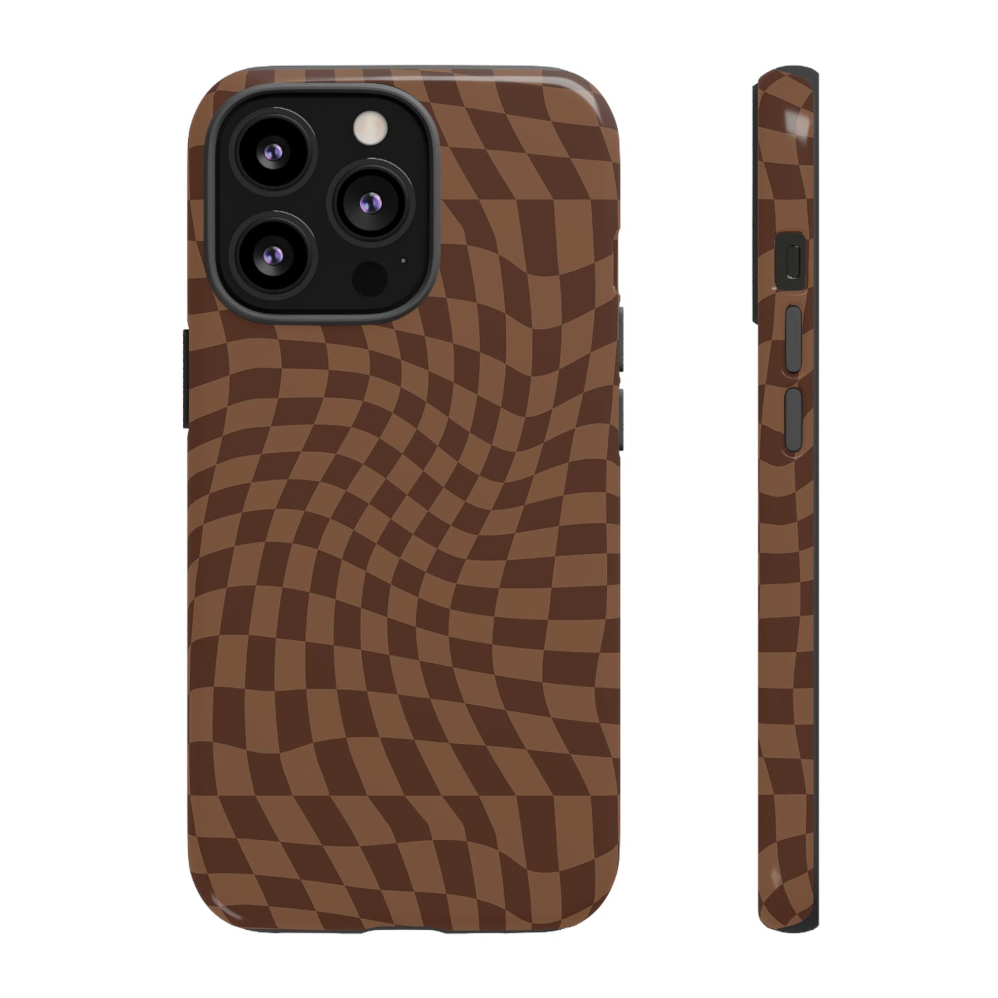 Wavy Brown Checkerboard