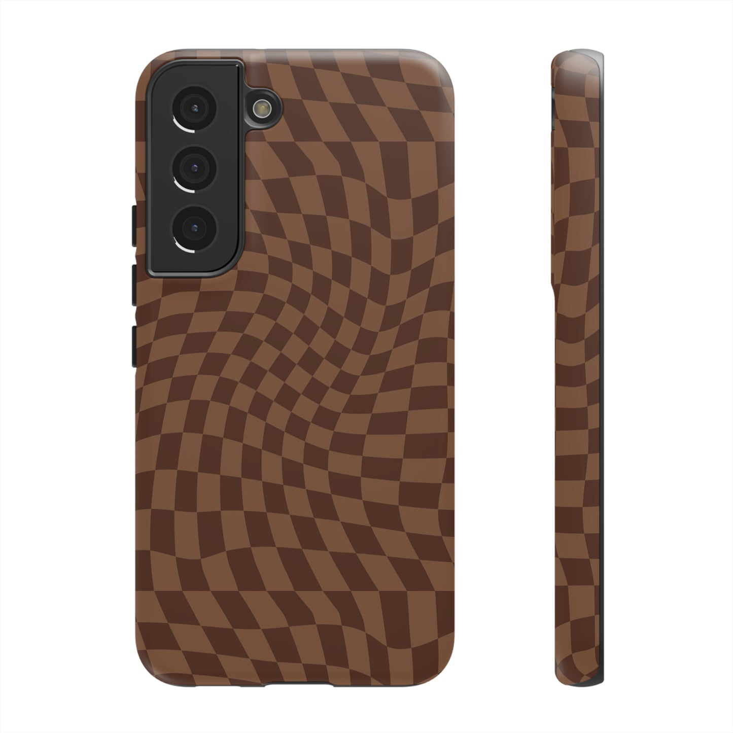 Wavy Brown Checkerboard