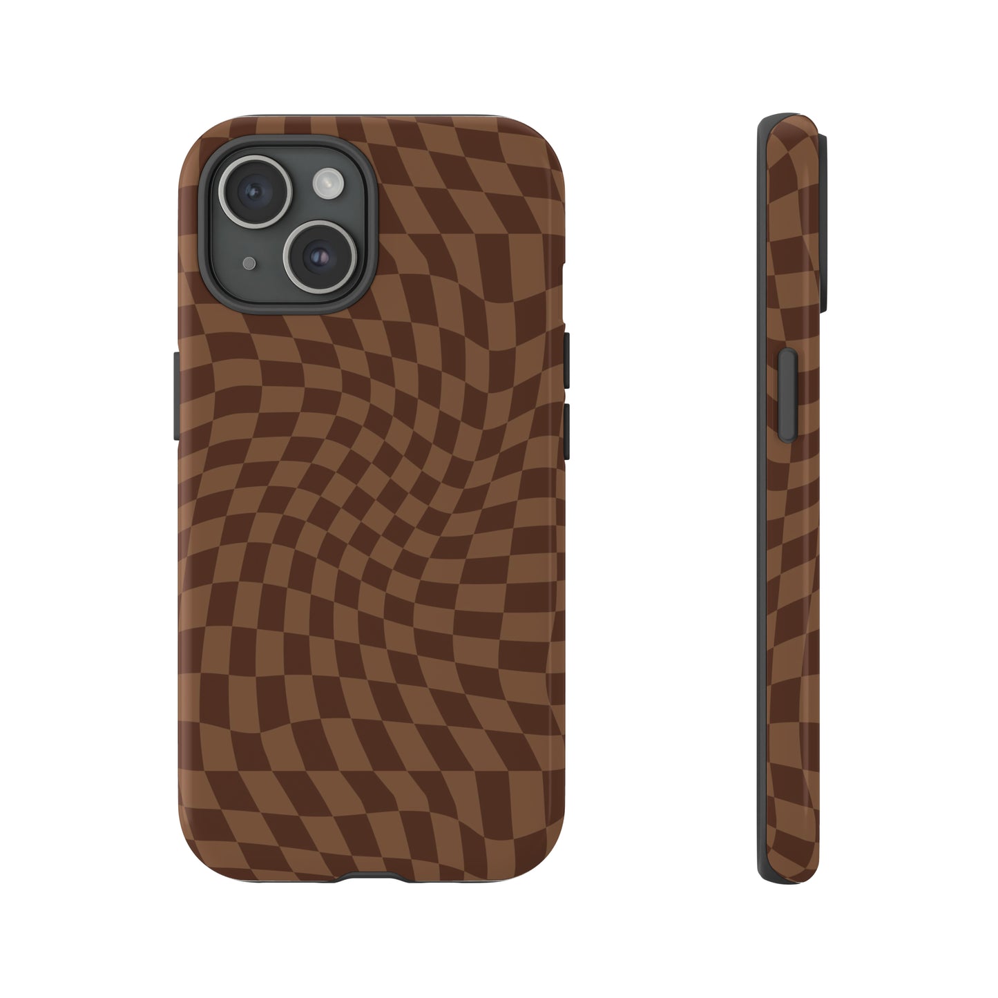 Wavy Brown Checkerboard