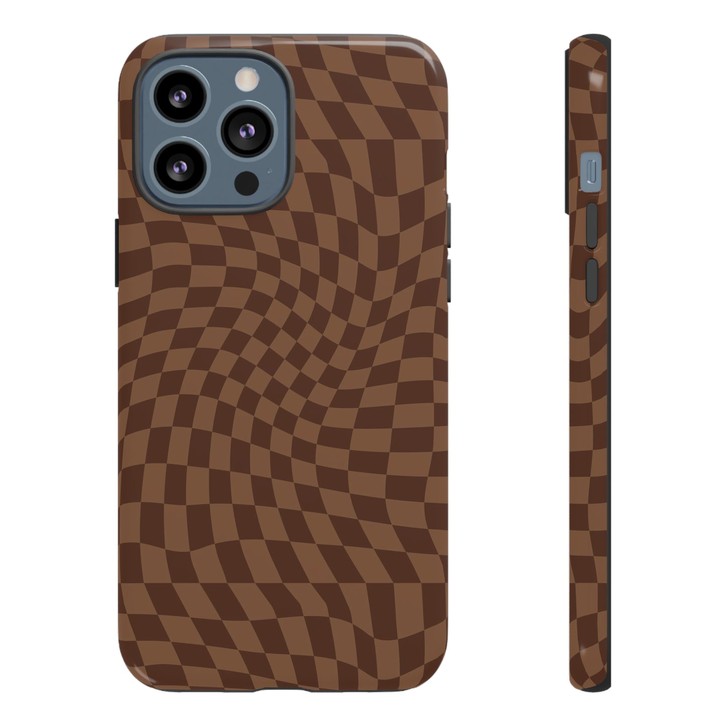 Wavy Brown Checkerboard