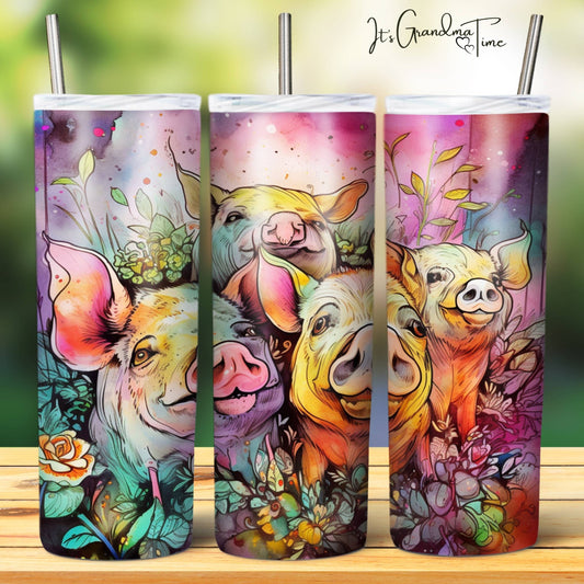 SUB1135 Animal Selfies Pigs Tumbler