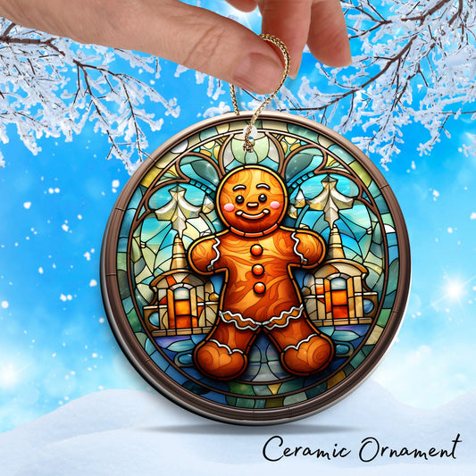 Gingerbread Man Christmas Ceramic Ornament 15-26