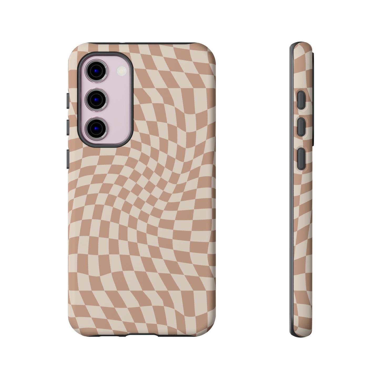 Wavy Tan Checkerboard