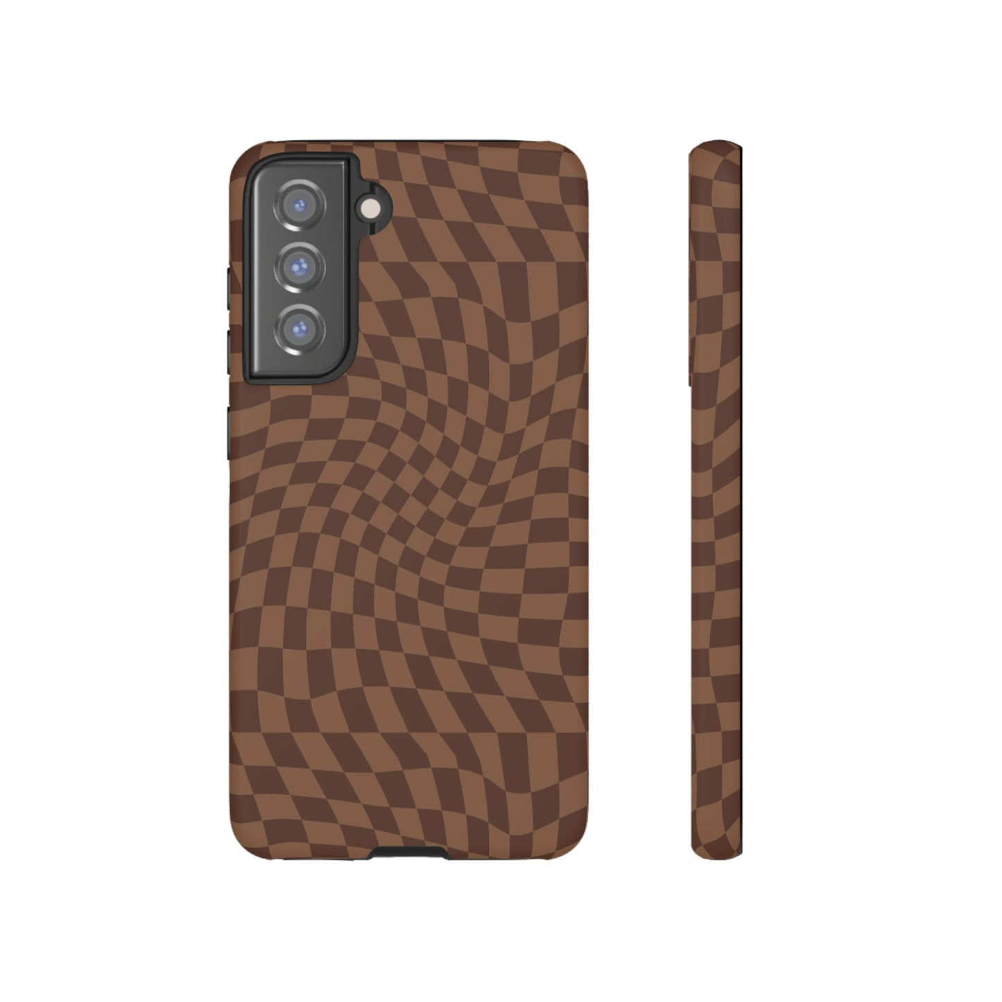 Wavy Brown Checkerboard