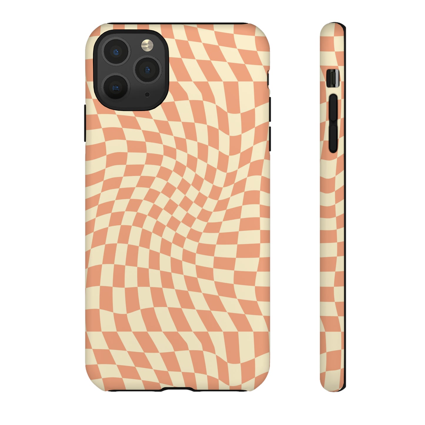 Wavy Peach Cream Checkerboard