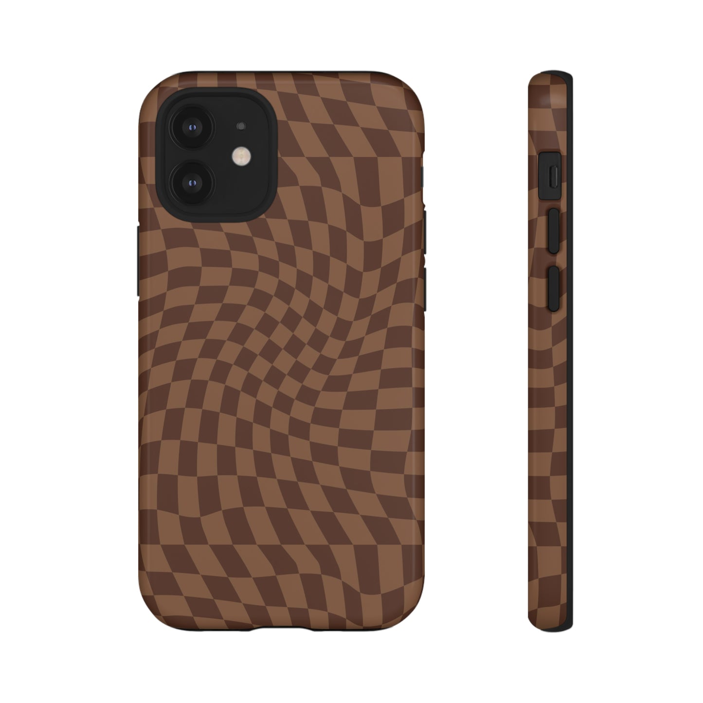 Wavy Brown Checkerboard