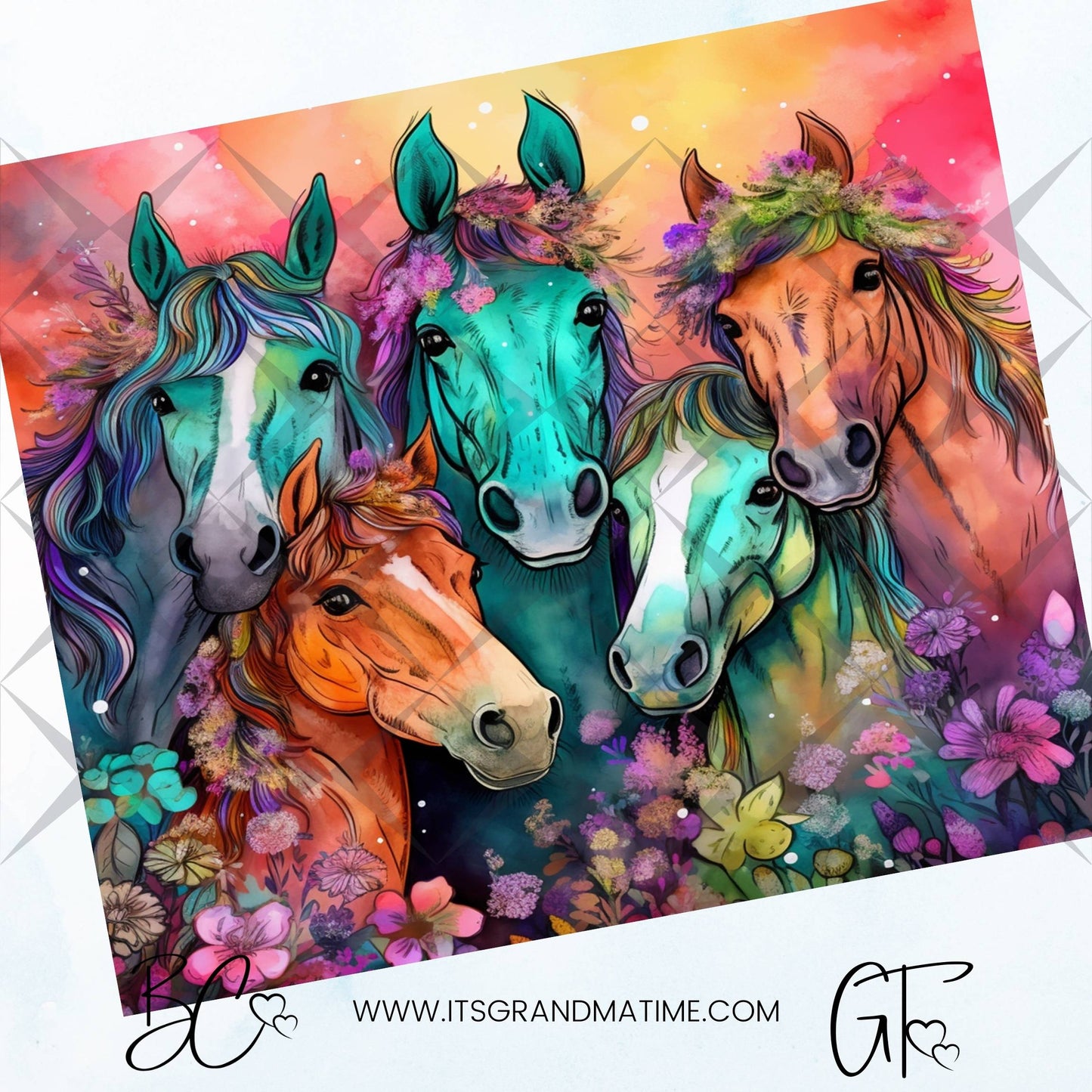 SUB1140 Animal Selfies Horses Tumbler