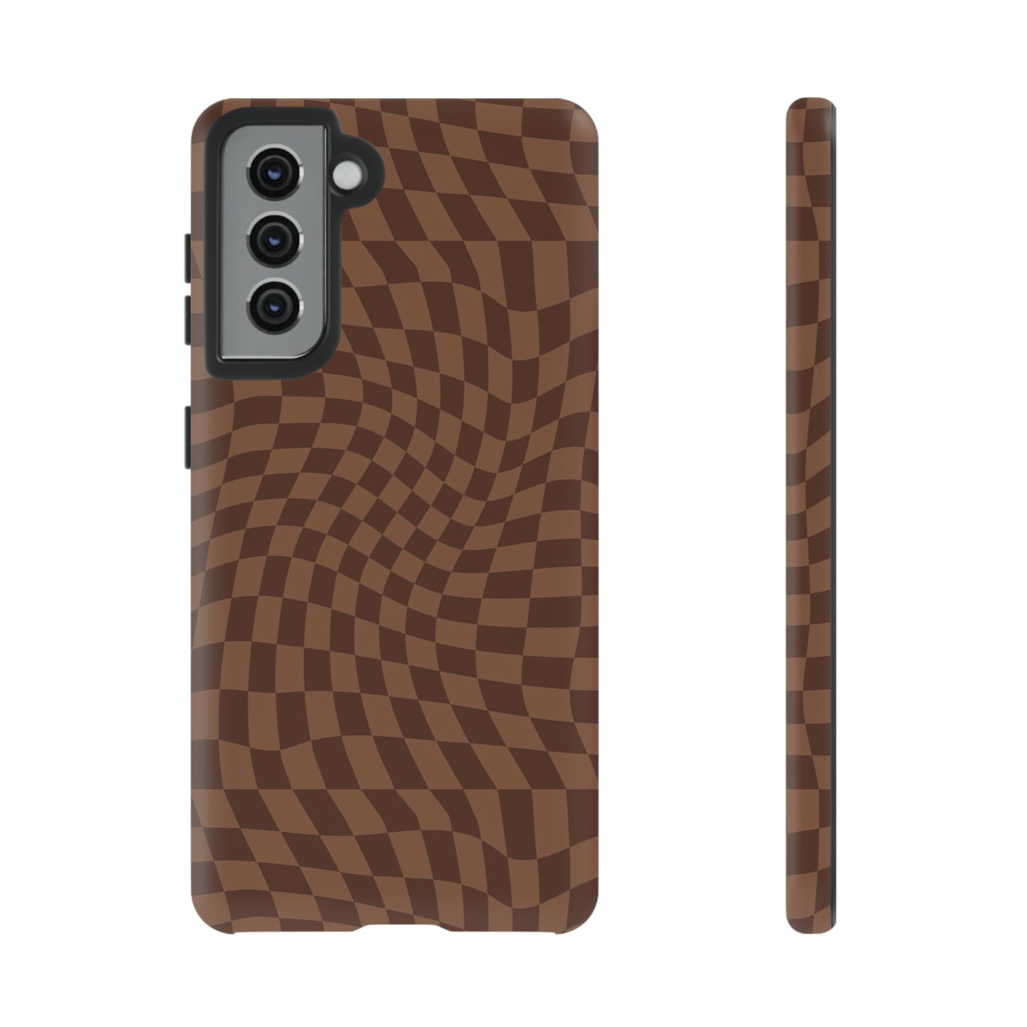 Wavy Brown Checkerboard