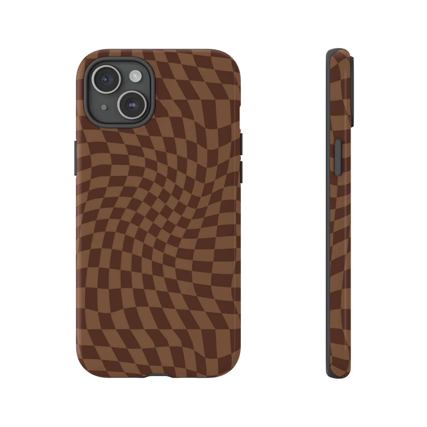 Wavy Brown Checkerboard