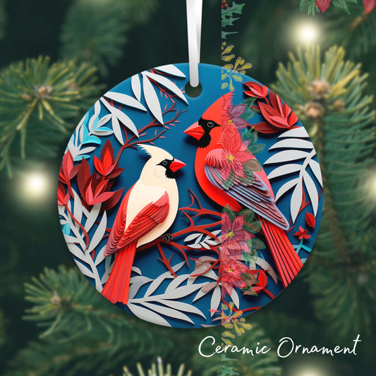 3D Cardinal Ceramic Christmas Ornament 07-07