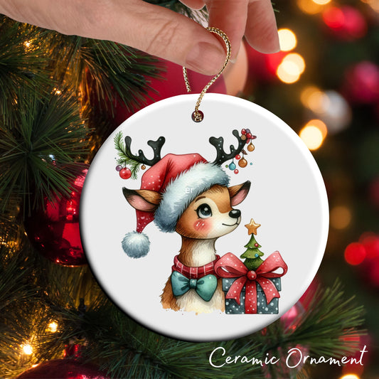 Babys First Christmas Reindeer Ceramic Ornament 57-03