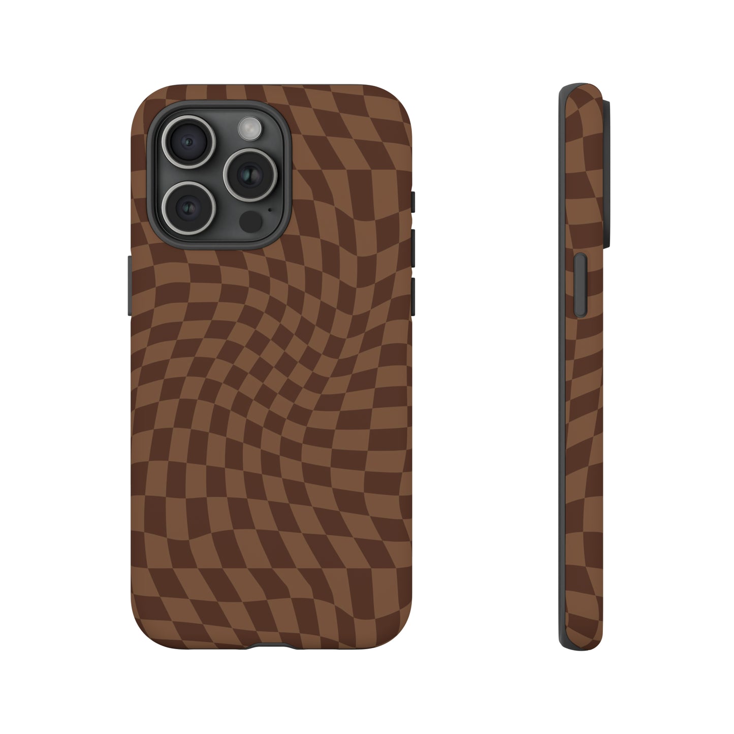 Wavy Brown Checkerboard