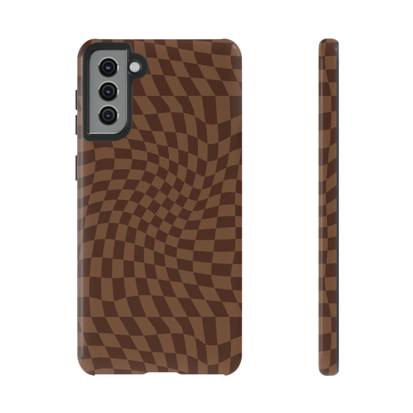 Wavy Brown Checkerboard