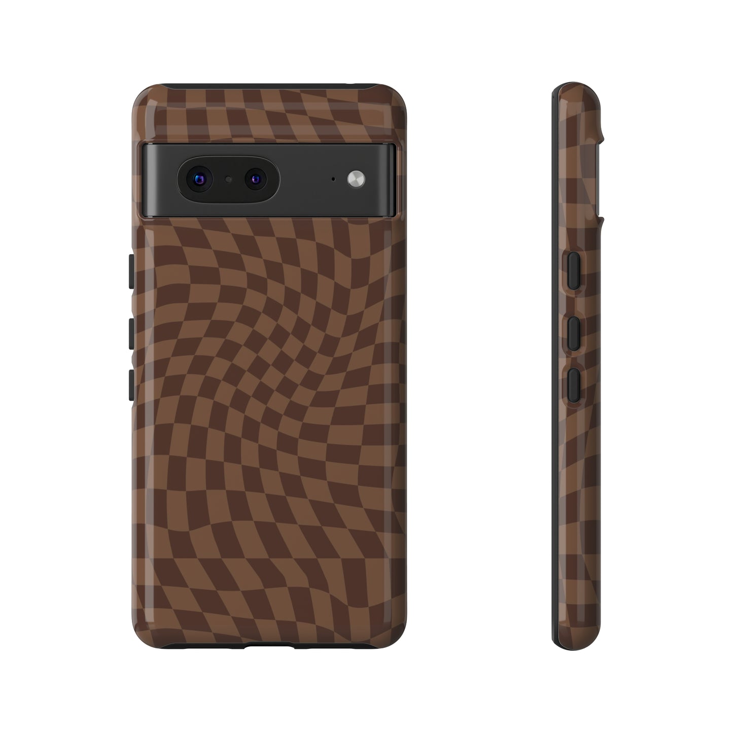 Wavy Brown Checkerboard