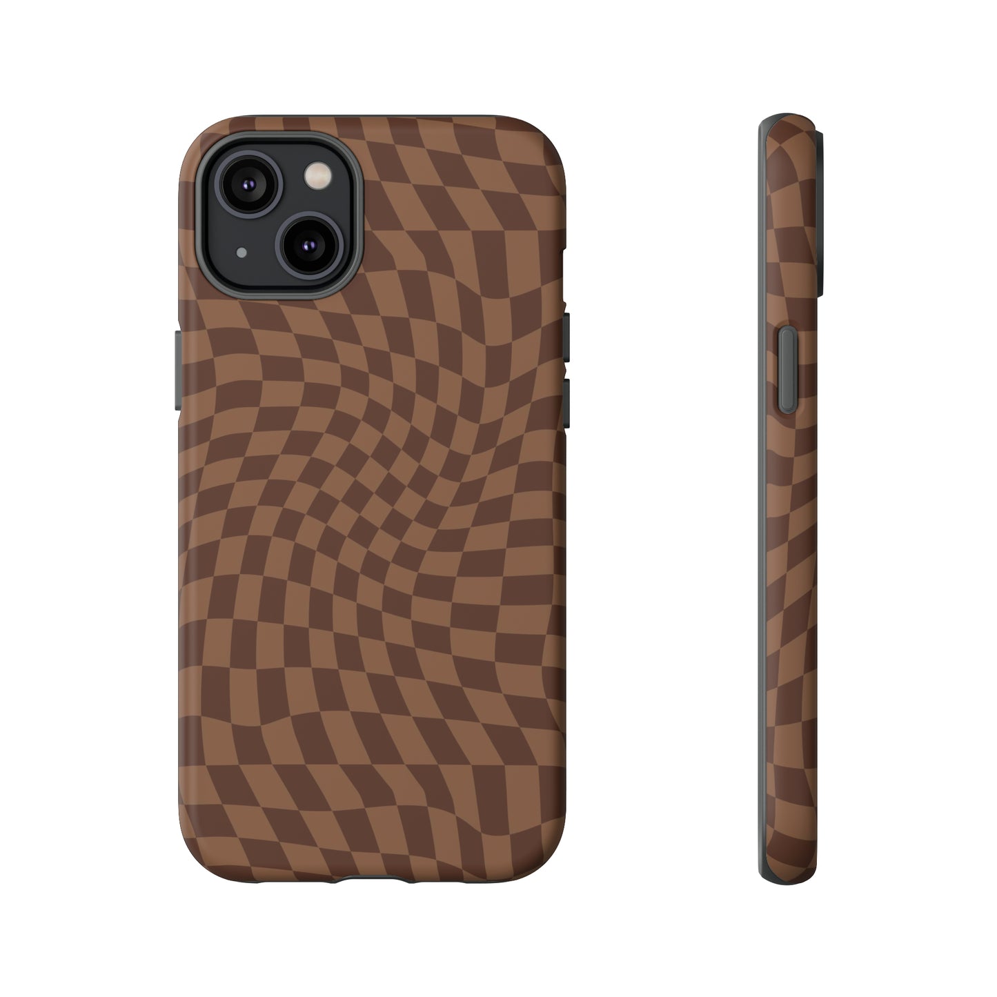 Wavy Brown Checkerboard