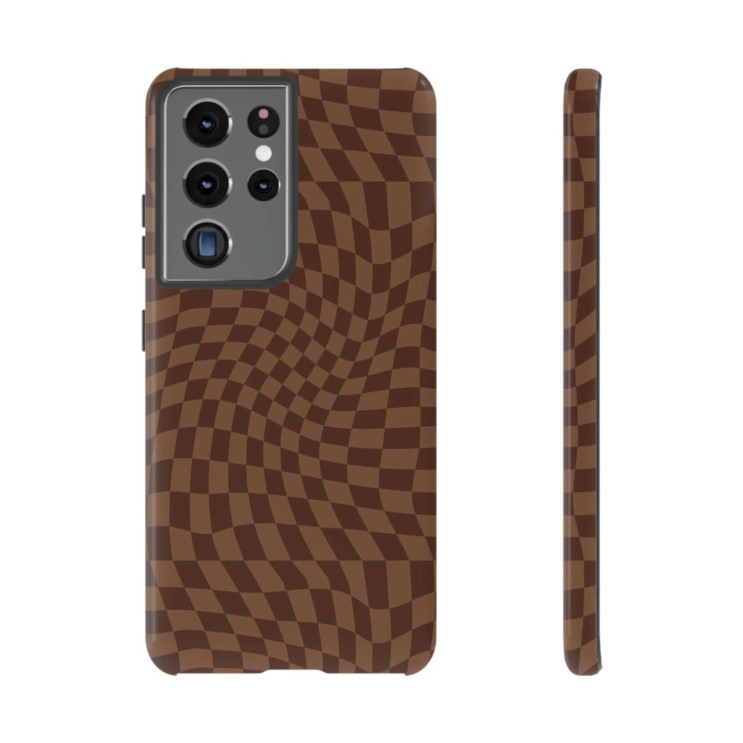 Wavy Brown Checkerboard