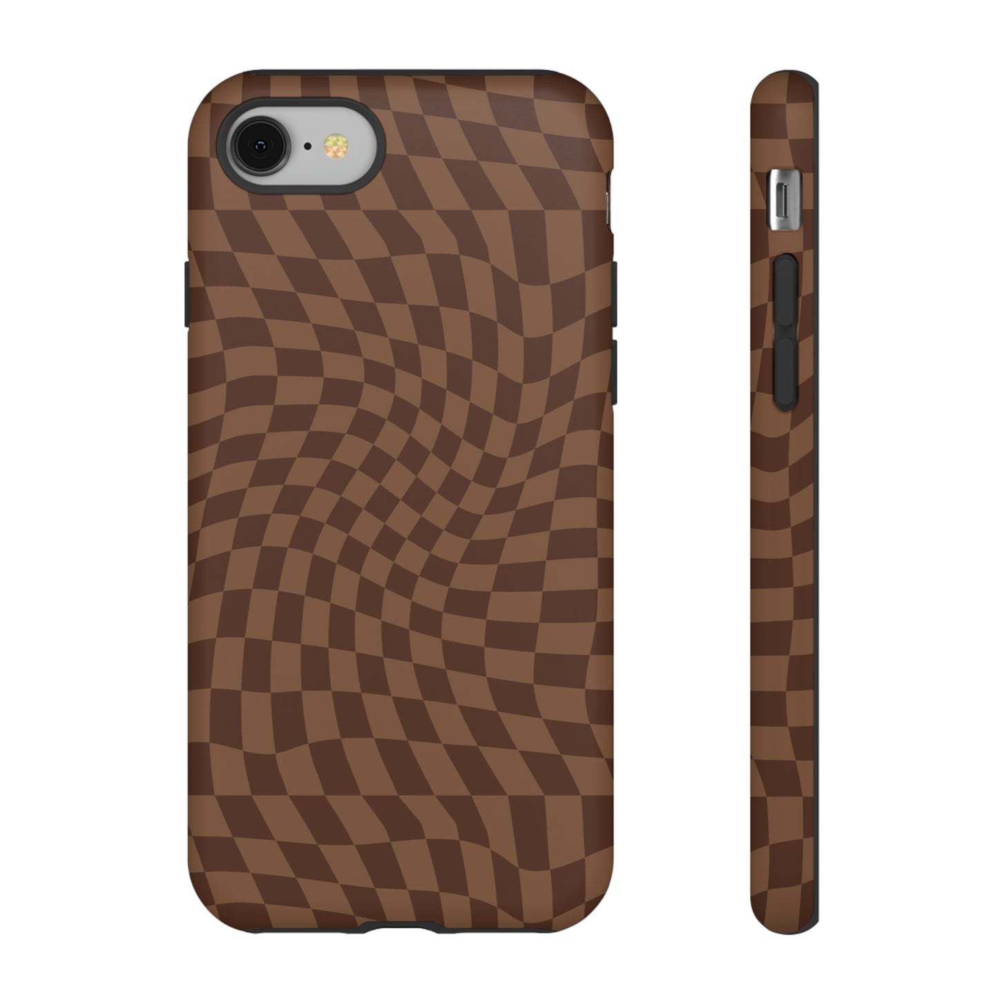 Wavy Brown Checkerboard