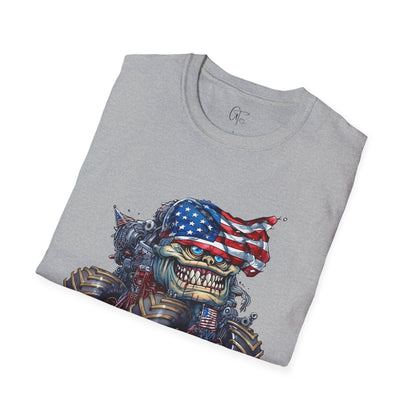 SUB1933 Monster Truck 4th of July Patriotic T-Shirt