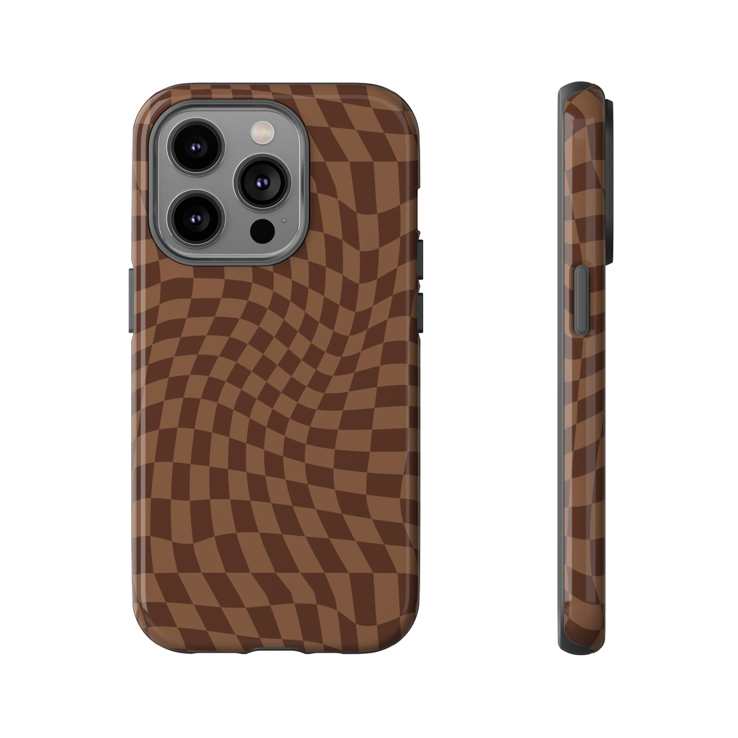 Wavy Brown Checkerboard