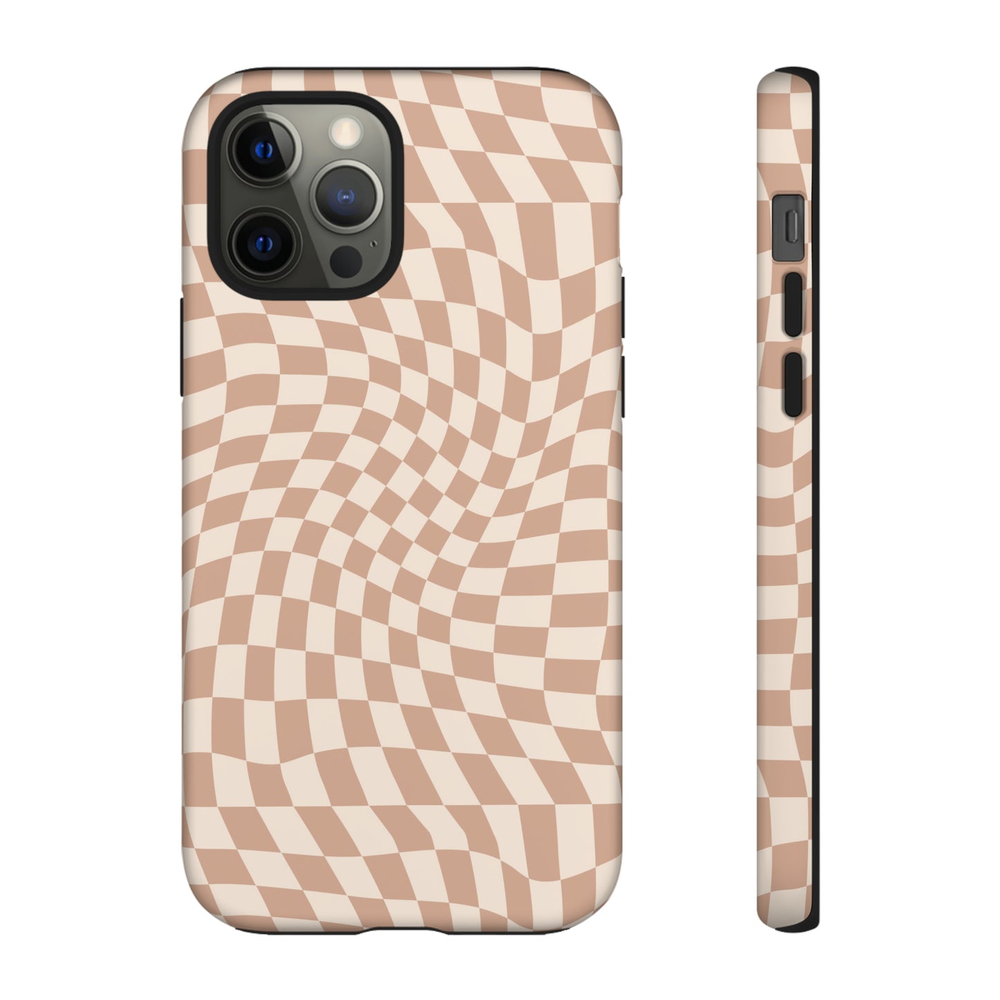 Wavy Tan Checkerboard