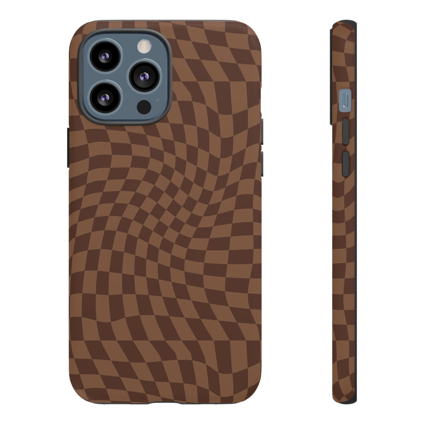 Wavy Brown Checkerboard