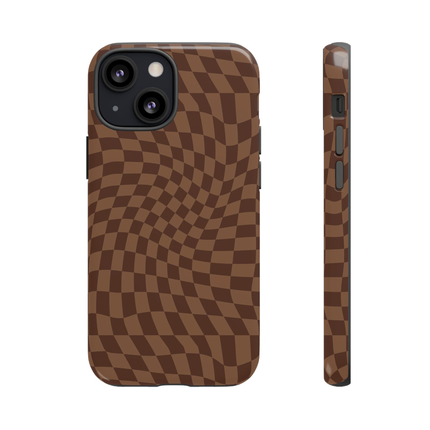 Wavy Brown Checkerboard