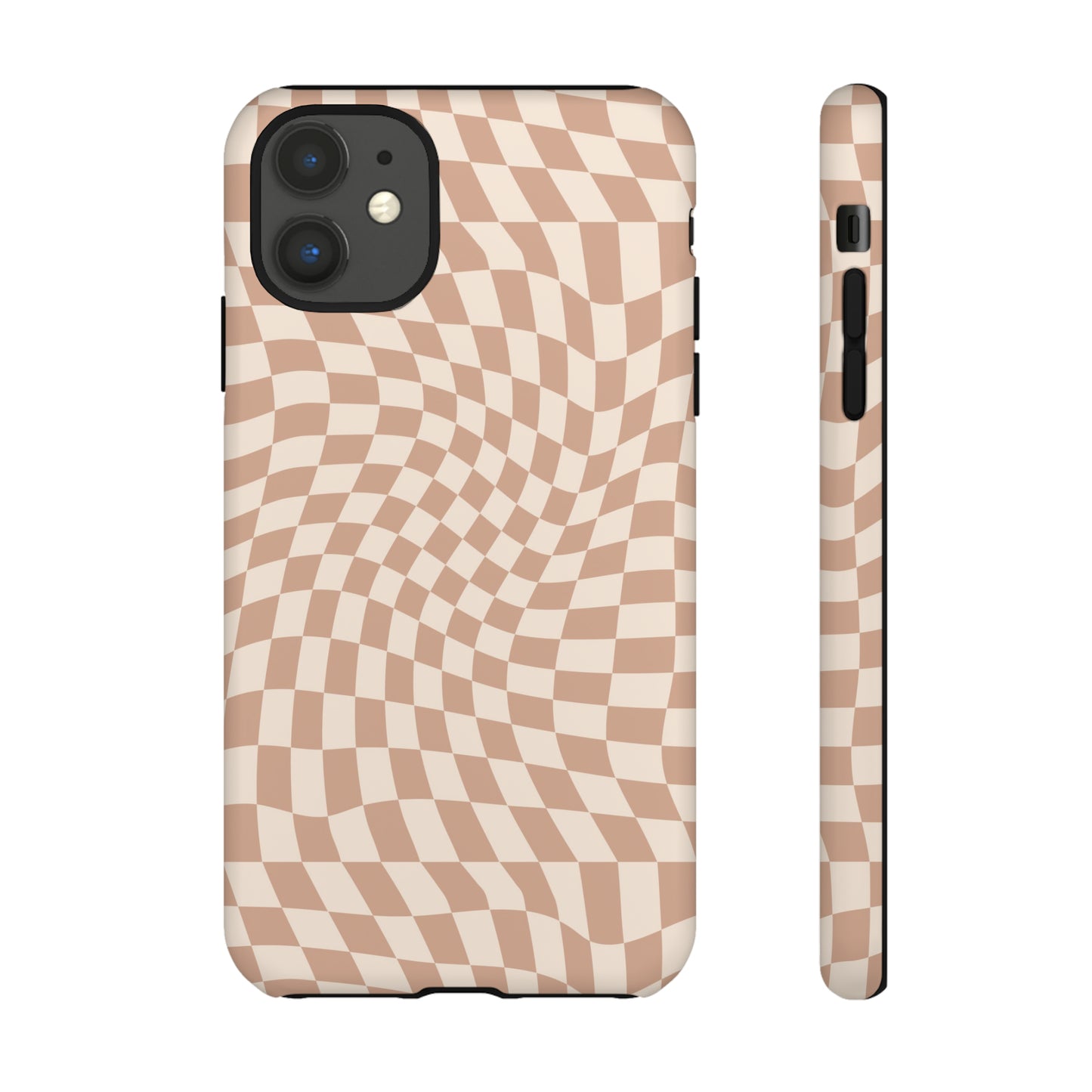 Wavy Tan Checkerboard